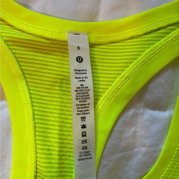 Neon Yellow Racerback Tank Top - Picture 2 of 3